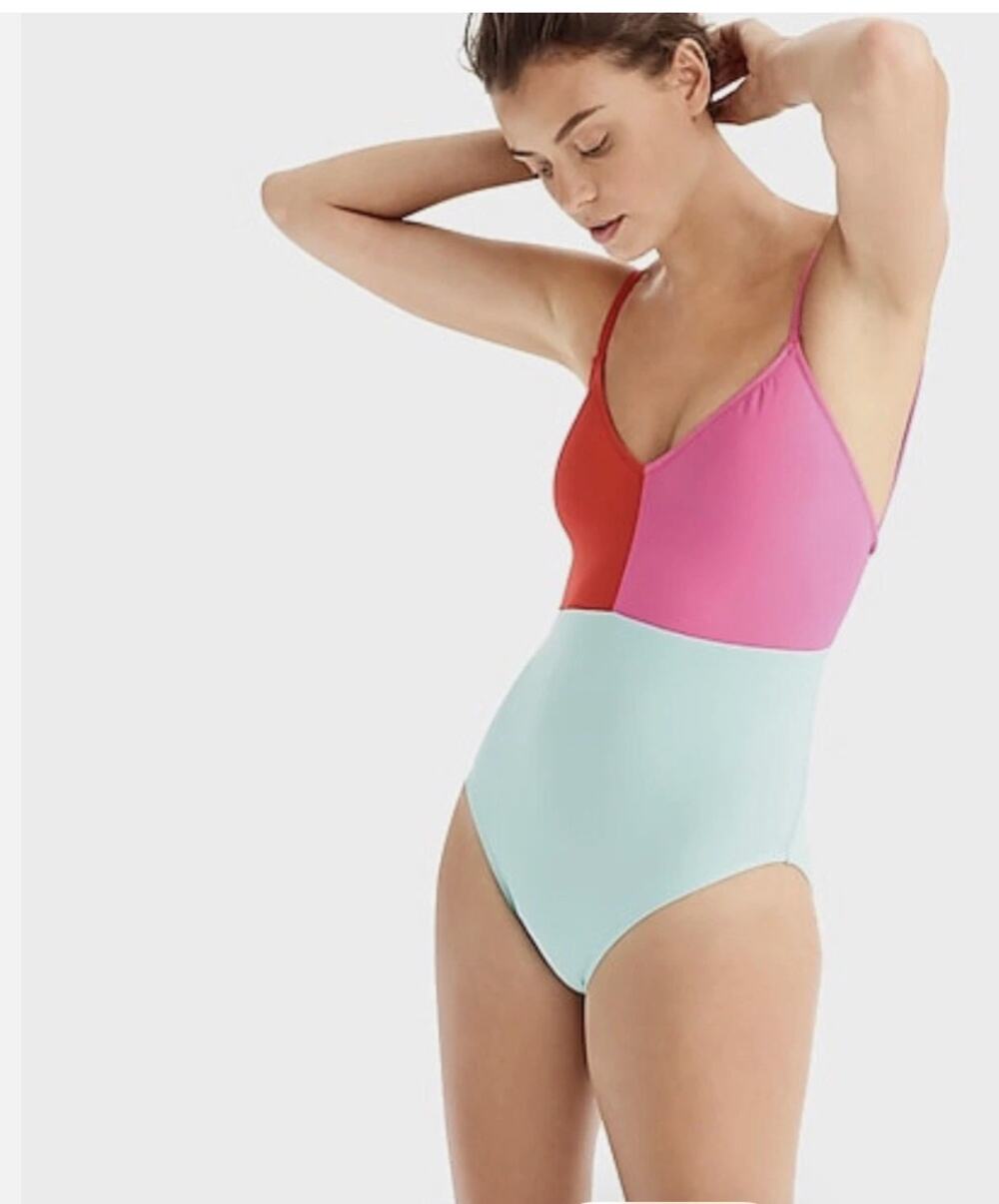J. Crew color block one-piece swimsuit